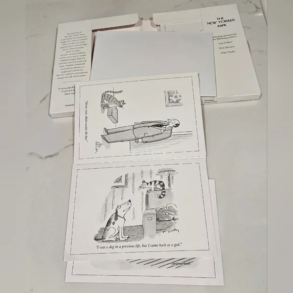 The New Yorker Cat Cartoons Notecard Wallet Pack of 10 Cards & Envelopes Blank - Picture 5 of 8